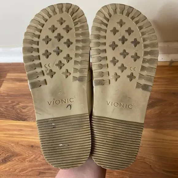 VIONIC Georgie Chain Detail Mule Clog Cream Leather Size 7.5 - Picture 10 of 11